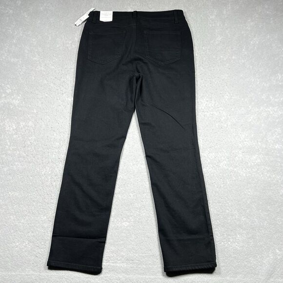 Talbots Straight Leg Black Denim Jeans Womens Size 10P Straight Leg High Waist - Picture 8 of 13
